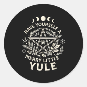 Celestial Have Yourself A Merry Little Solstice Yu Classic Round Sticker