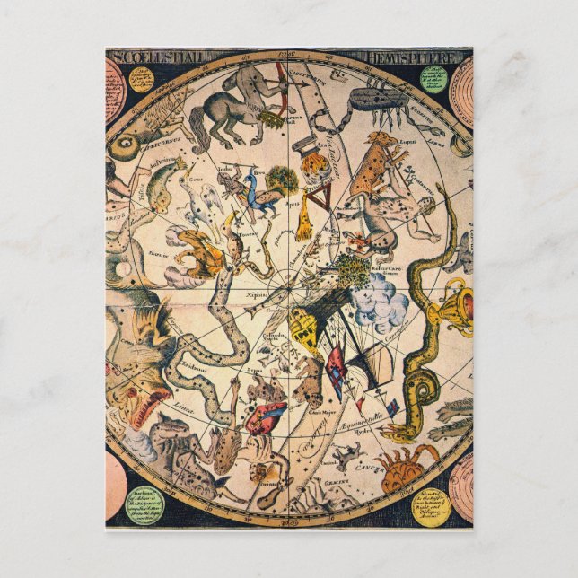 Celestial Hemisphere, 1790 Postcard (Front)