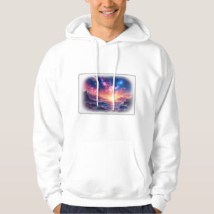 Celestial Horizon Galaxy White Hoodie
