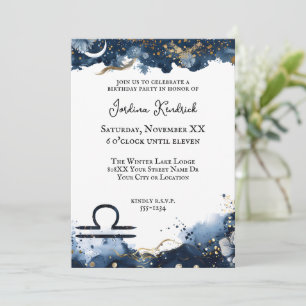 Celestial Horoscope Libra Birthday Invitation
