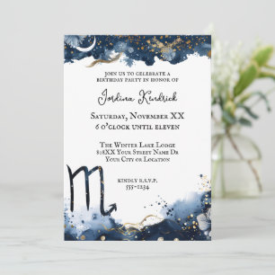 Celestial Horoscope Scorpio Birthday Invitation