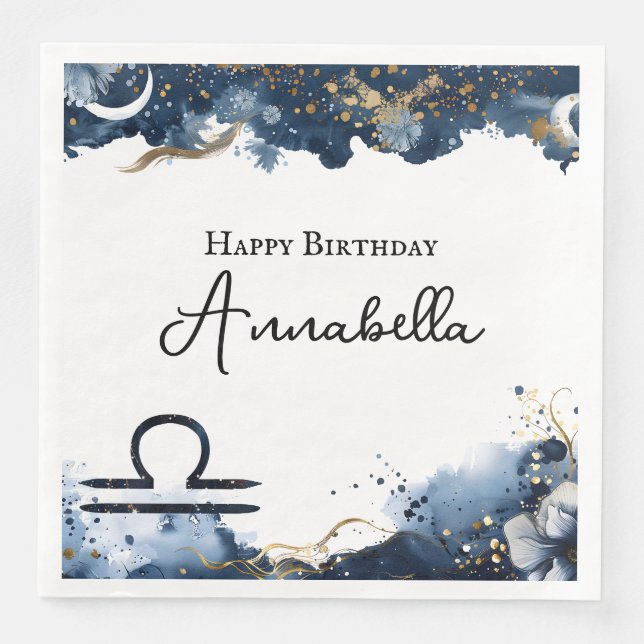Celestial Horoscope Scorpio Birthday Napkin (Front)