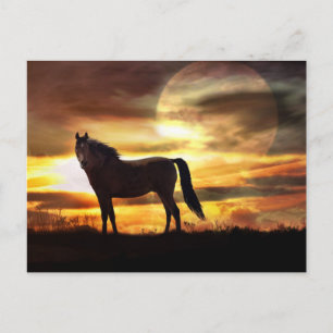 Celestial Horse and Moon Postcard