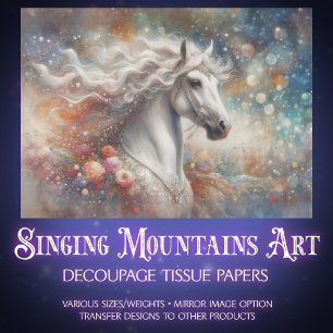 Celestial Horse Fantasy Galaxy Decoupage Tissue Paper