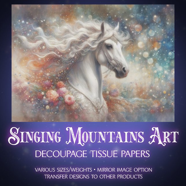 Celestial Horse Fantasy Galaxy Decoupage Tissue Paper (Creator Uploaded)