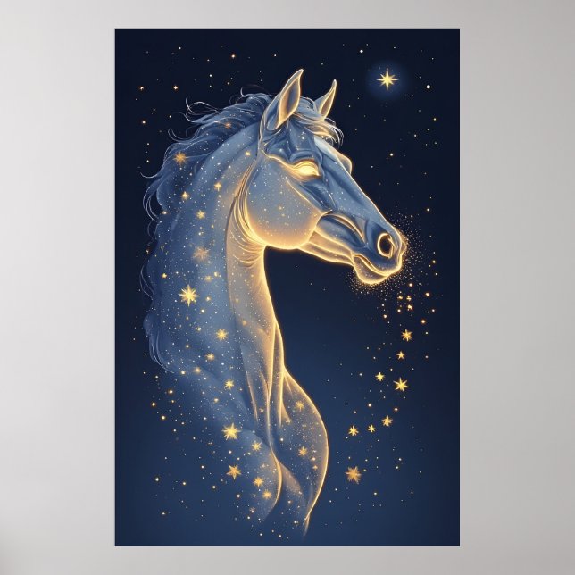 🌌 Celestial Horse of Starlight Night Sky Fantasy Poster (Front)