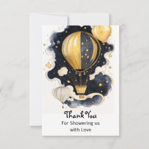  Celestial Hot Air Balloon Baby Shower Thank You Card