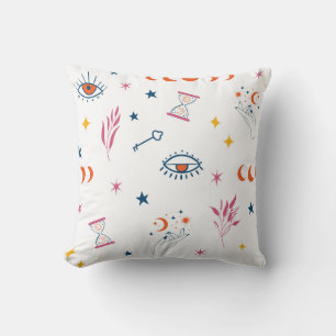 Celestial Hourglass and Lunar Phases Pattern Cushion