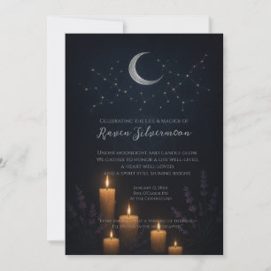 Celestial Indigo Pagan Witch Funeral Memorial Invitation