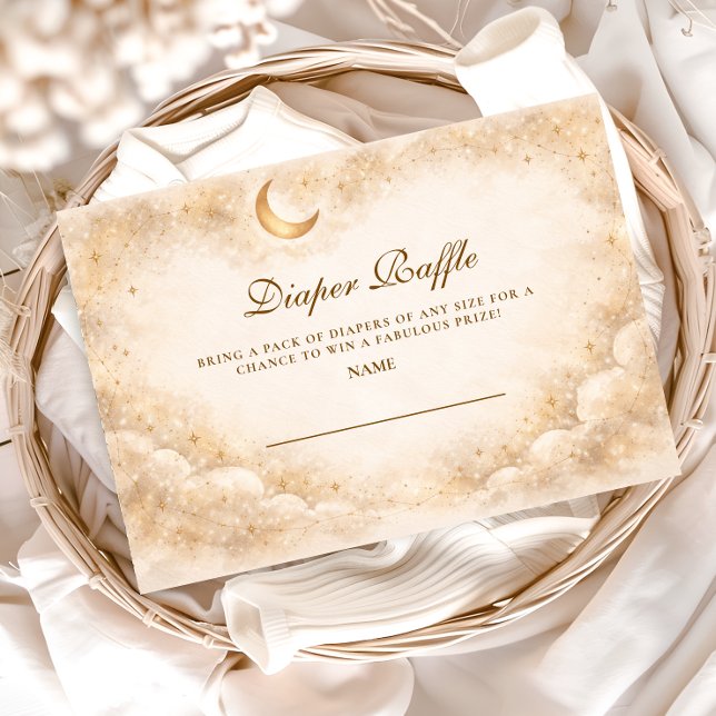 Celestial Ivory Gold Diapper Raffle Enclosure Card (Creator Uploaded)