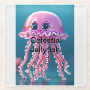 Celestial Jellyfish Glass Coaster