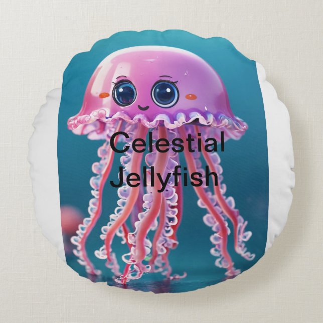  Celestial Jellyfish Round Cushion (Front)