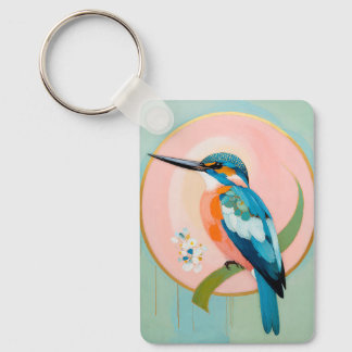 Celestial Kingfisher: A Study in Azure and Gold Key Ring