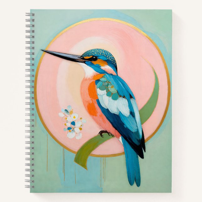 Celestial Kingfisher: A Study in Azure and Gold Notebook (Front)