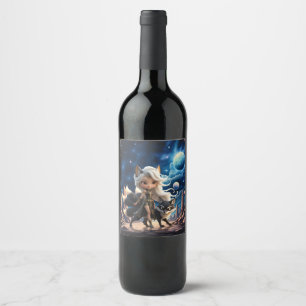 Celestial Kitsune – Guardian of the Four Tails. Wine Label