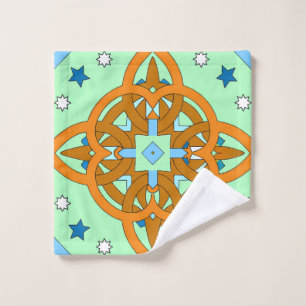 Celestial Knot Art Prints Unique Star Patterns Wash Cloth