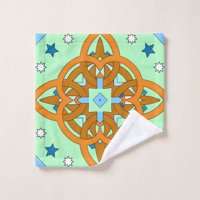Celestial Knot Art Prints | Unique Star Patterns Wash Cloth (Wash Cloth)