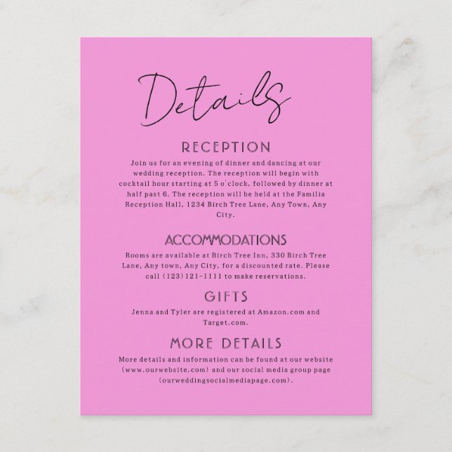 Celestial Large Wedding Enclosure Card (Front)