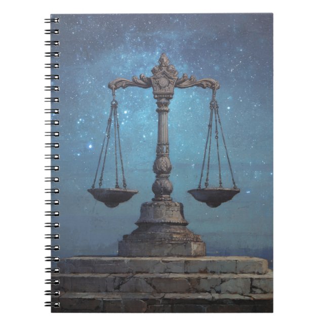 Celestial Libra Scales Notebook (Front)