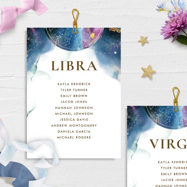 Celestial Libra Seating Chart Card w/ Guest Name (Creator Uploaded)