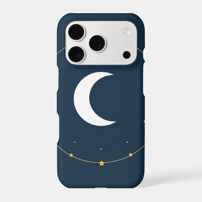 Celestial Line Art Phone Case - Indigo & Gold (Back)