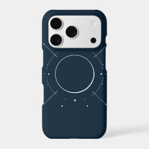 Celestial Line Art Phone Case - Navy & Silver