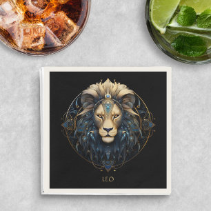 Celestial Lion Astrology Symbol Star Sign Name Leo Napkin