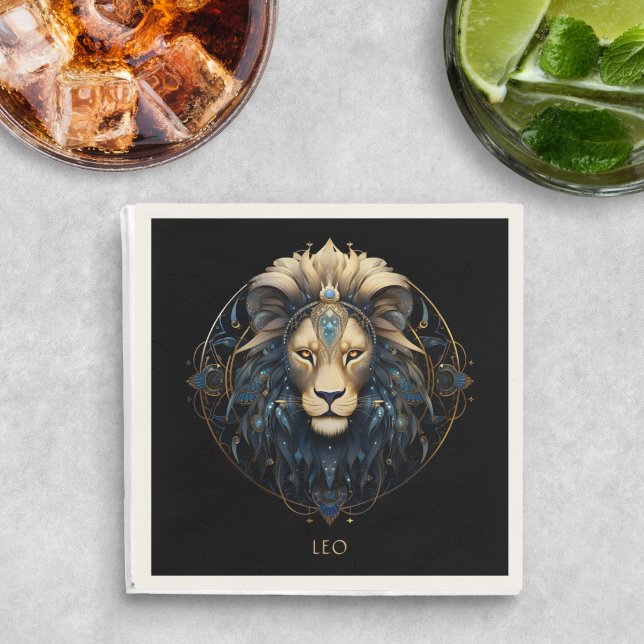 Celestial Lion Astrology Symbol Star Sign Name Leo Napkin (Creator Uploaded)