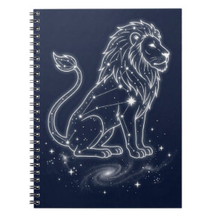 Celestial lion Constellation Starlit Night Sky Lio Notebook