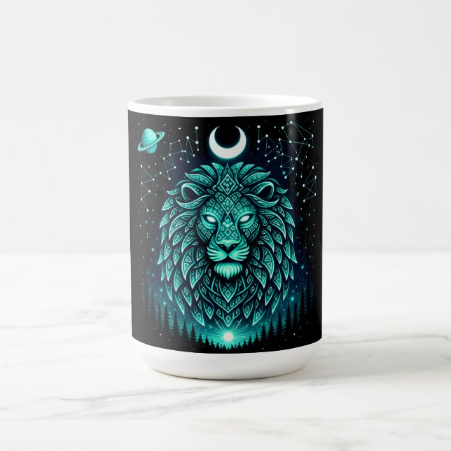 Celestial Lion – Cosmic King Wildlife Galaxy Coffee Mug (Center)