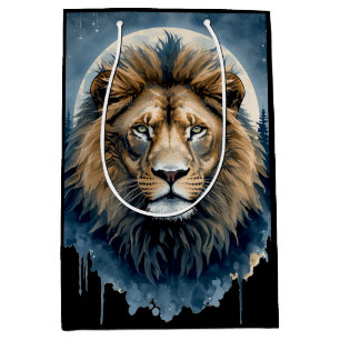 Celestial Lion Watercolor Moonlit Lion Spirit A Medium Gift Bag