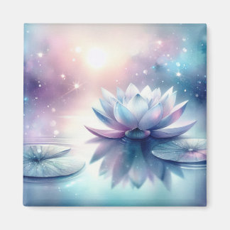 Celestial Lotus Bloom Water Lily Spiritual Cosmic Magnet