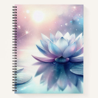 Celestial Lotus Bloom Water Lily Spiritual Cosmic Notebook