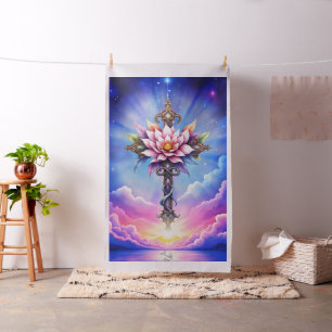 Celestial Lotus Cross Fabric