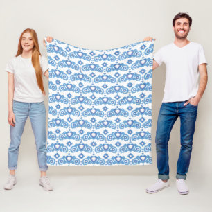 Celestial Love Stars Hearts White Fleece Blanket