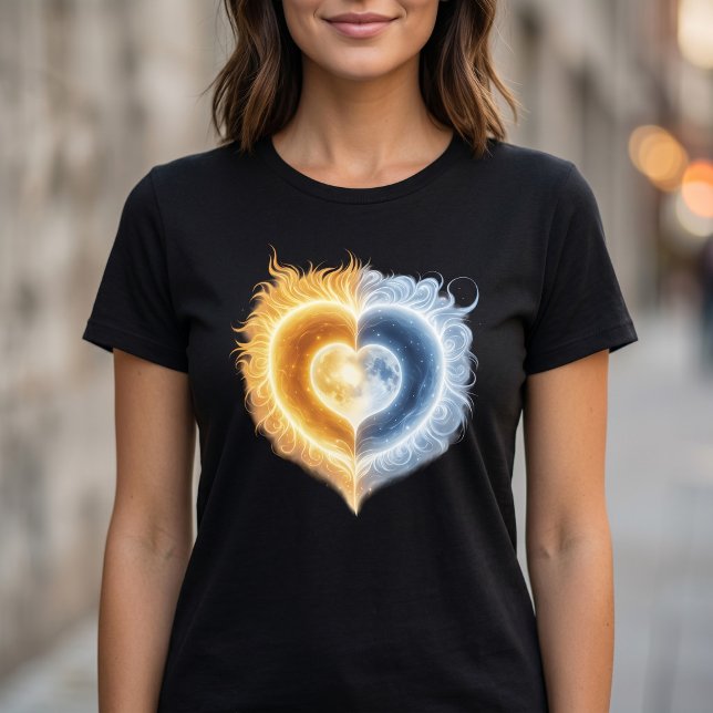 Celestial Love Sun Moon Heart T-Shirt (Creator Uploaded)