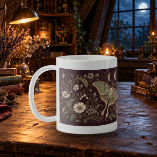 Celestial Luna Moths Botanical Moon Mug
