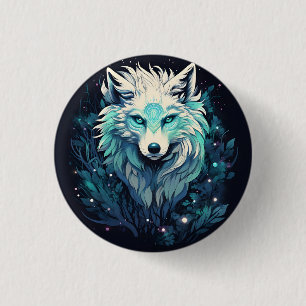 Celestial Lunar Wild Wolf 3 Cm Round Badge