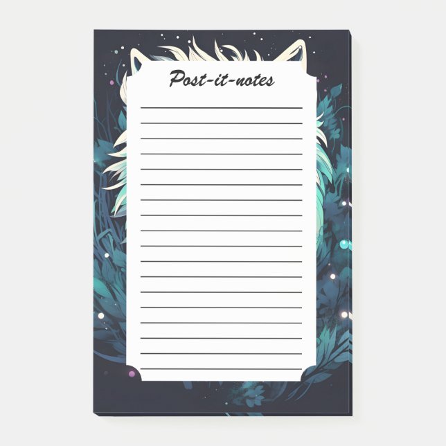 Celestial Lunar Wild Wolf Post-it Notes (Front)