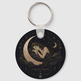 Celestial Luxury Moon & Stars Charm Key Ring