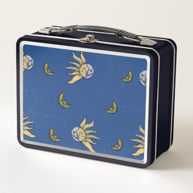Celestial Magic Blue Whimsigoth Sky Metal Lunch Box (Front)