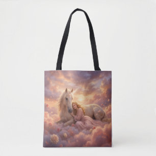 Celestial Maiden Horse Fantasy Tote Bag