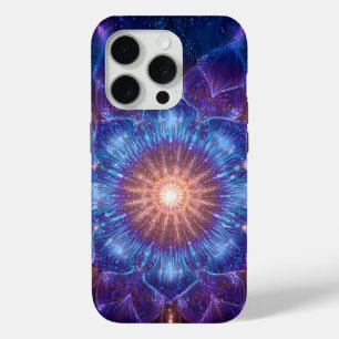 Celestial Mandala Art – Starlight Bloom  iPhone 15 Pro Case