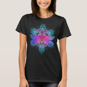 Celestial Mandala Moon Dragonfly Mystical Dragonfl T-Shirt