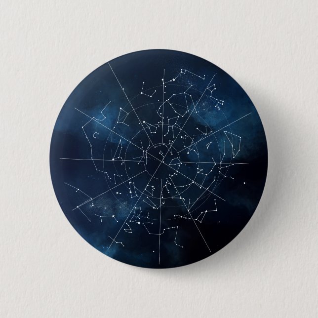 Celestial Map 6 Cm Round Badge (Front)