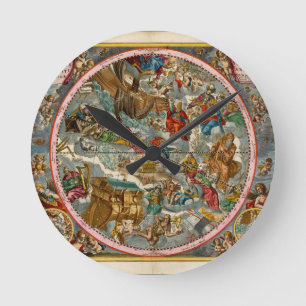 Celestial Map Antique Round Clock
