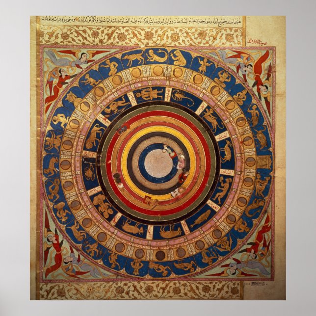 Celestial map, from 'Zubdet ut Teverih' by Poster (Front)