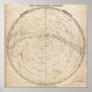 Celestial map poster