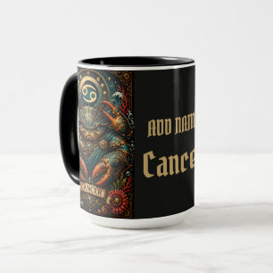 Celestial Masculine Zodiac Cancer design Mug