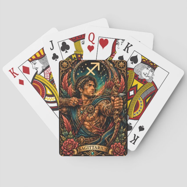  Celestial Masculine Zodiac Sagittarius design Playing Cards (Back)
